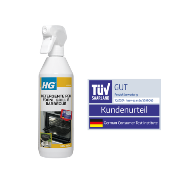 hg italia hg detergente per forni, grill e barbecue - elimina grasso incrustato da 0.5 lt - foto 1