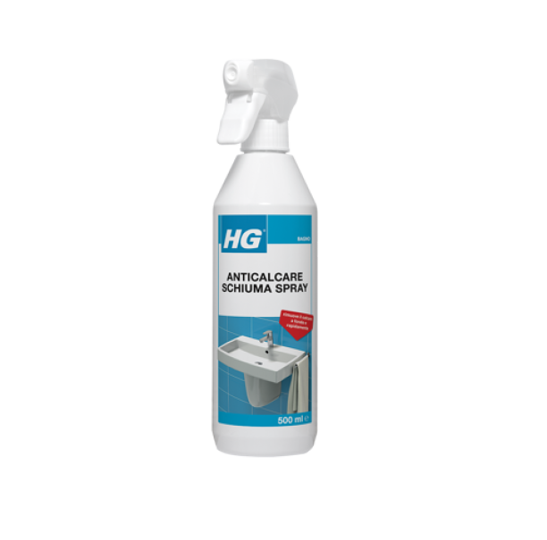 hg italia hg anticalcare schiuma spray – decalcificante per bagno e superfici o.5 l - foto 1