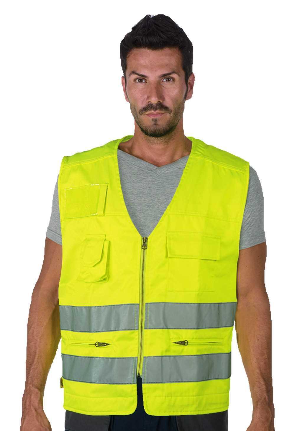 logica professional logica - gilet alta visibilità multitasche in policotone 840hv/g tg. s - foto 1