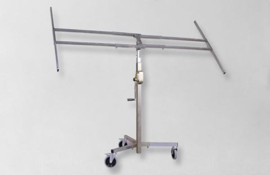 Alzalastre telescopico a cremagliera Akifix su ruote per posa cartongesso