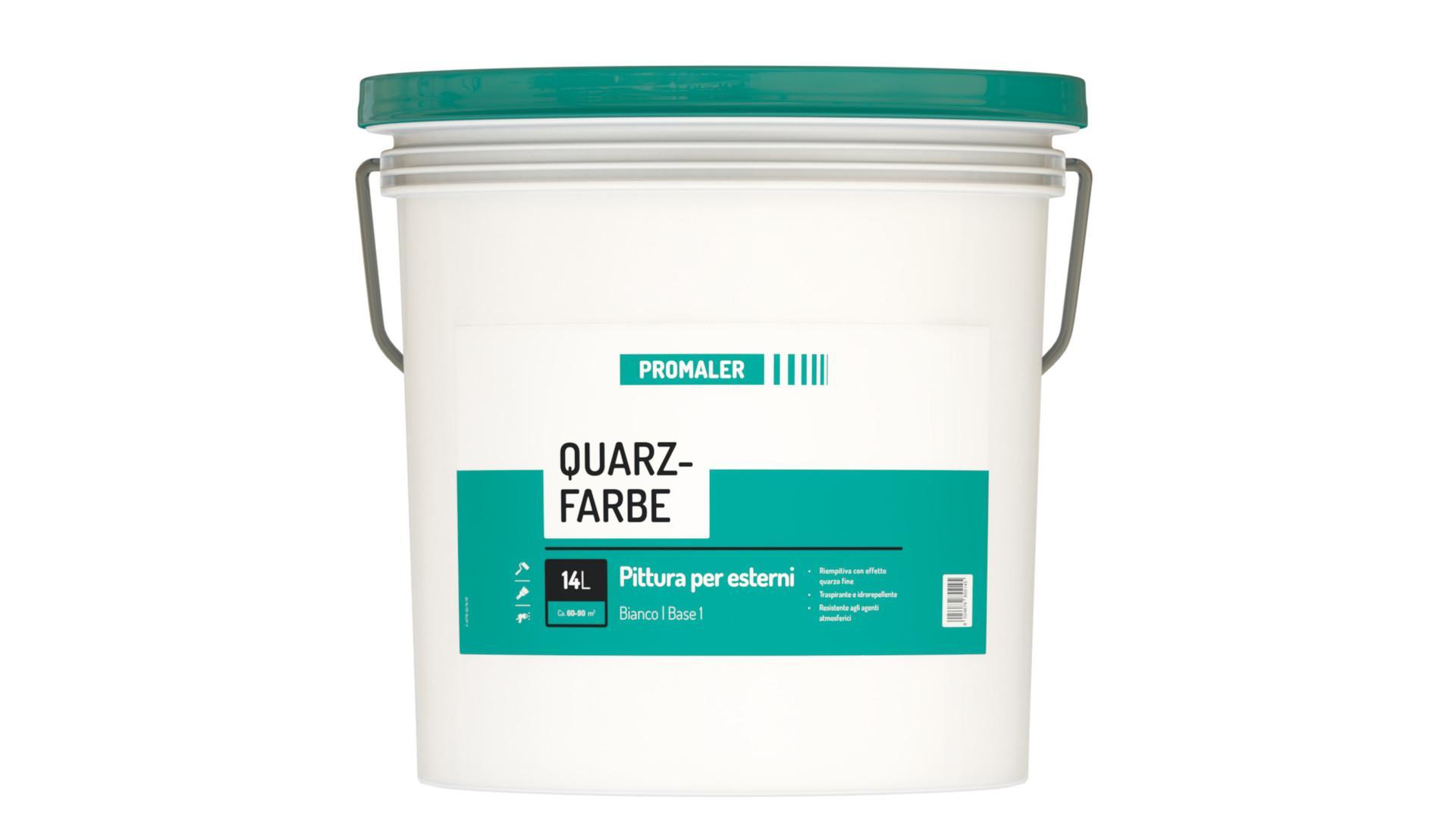 pittura al quarzo per esterni Alpina Promaler bianco base 1 secchio 14 litri effetto quarzo fine