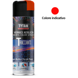 Tytan - vernice acrilica tracciante spray per segnaletica rapida essicazione rosso fluo ml 500