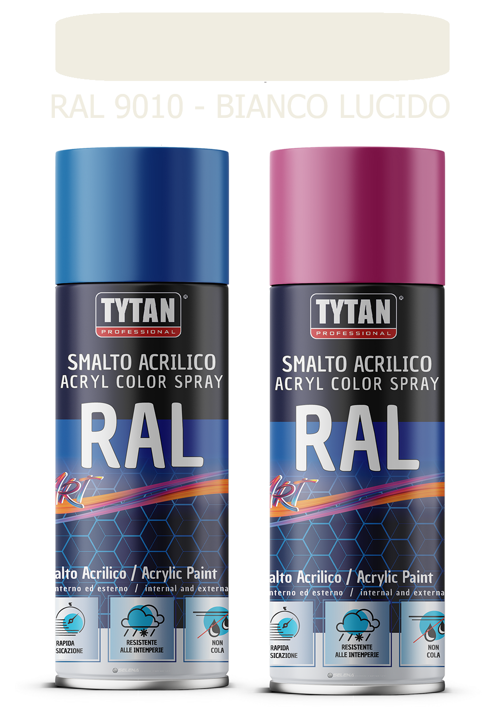 selena italia tytan - smalto acrilico art spray rapida essicazione 400 ml ral 9010 bianco lucido - foto 1