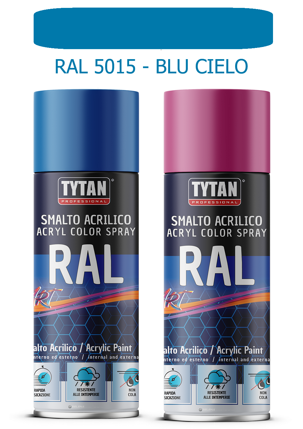 selena italia tytan - smalto acrilico art spray rapida essicazione 400 ml ral 5015 blu cielo - foto 1