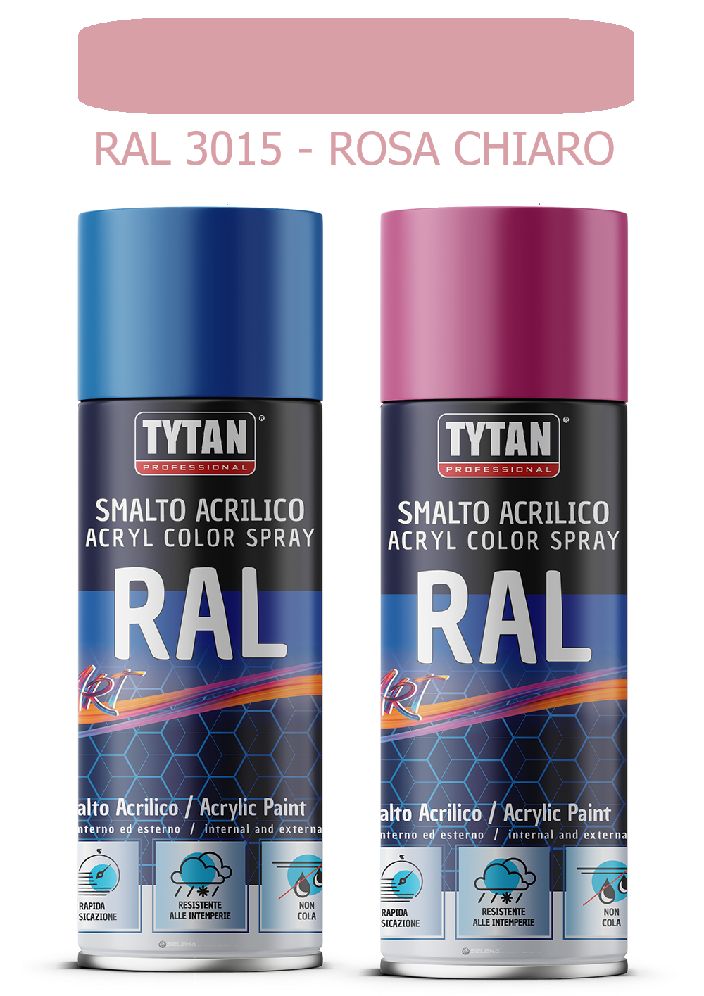 selena italia tytan - smalto acrilico art spray rapida essicazione 400 ml ral 3015 rosa chiaro - foto 1