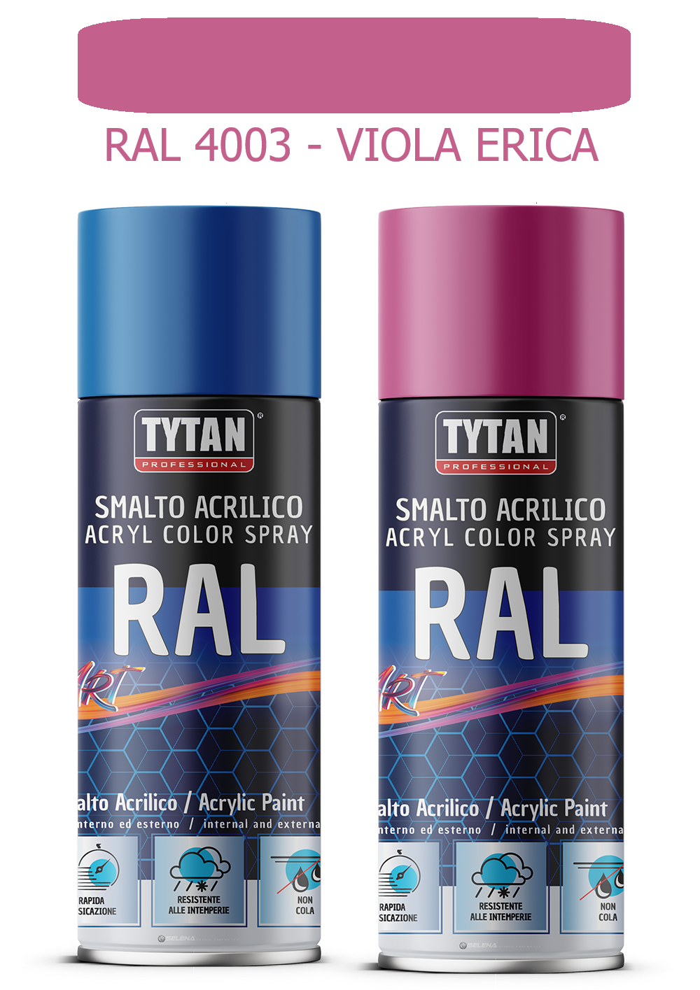 selena italia tytan - smalto acrilico art spray rapida essicazione 400 ml ral 4003 viola erica - foto 1