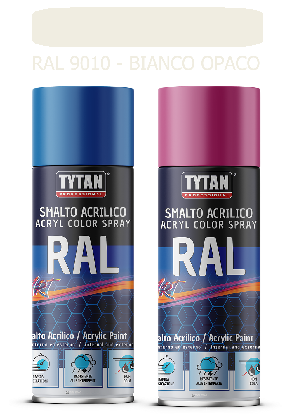 selena italia tytan - smalto acrilico art spray rapida essicazione 400 ml ral 9010 bianco opaco - foto 1
