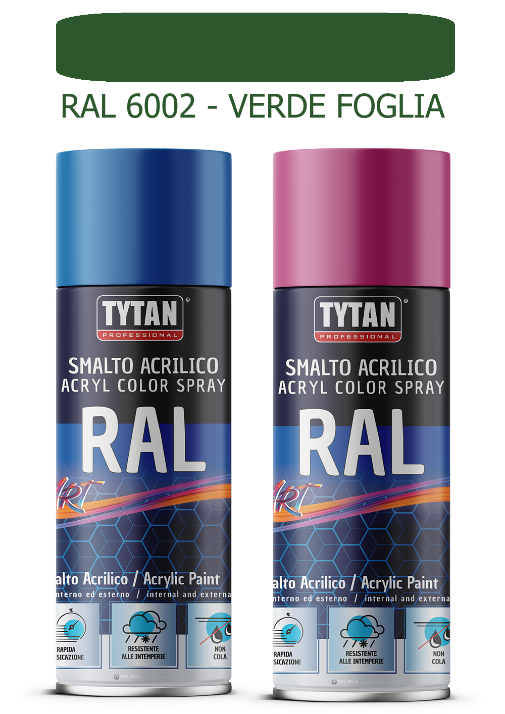 selena italia tytan - smalto acrilico art spray rapida essicazione 400 ml ral 6002 verde foglia - foto 1