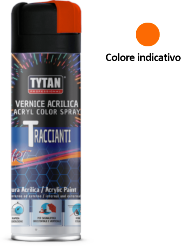 selena italia tytan - vernice acrilica tracciante spray per segnaletica rapida essicazione arancio fluo ml 500 - foto 1