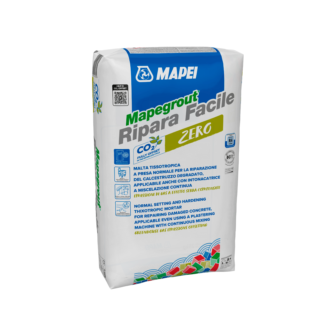 malta tissotropica grigia mapei mapegrot ripara facile zero sacco 25 kg per riparazione calcestruzzo degradato