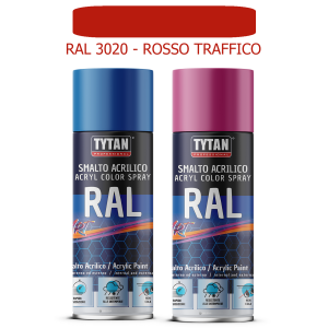 Tytan - smalto acrilico art spray rapida essicazione 400 ml ral 3020 rosso trafico