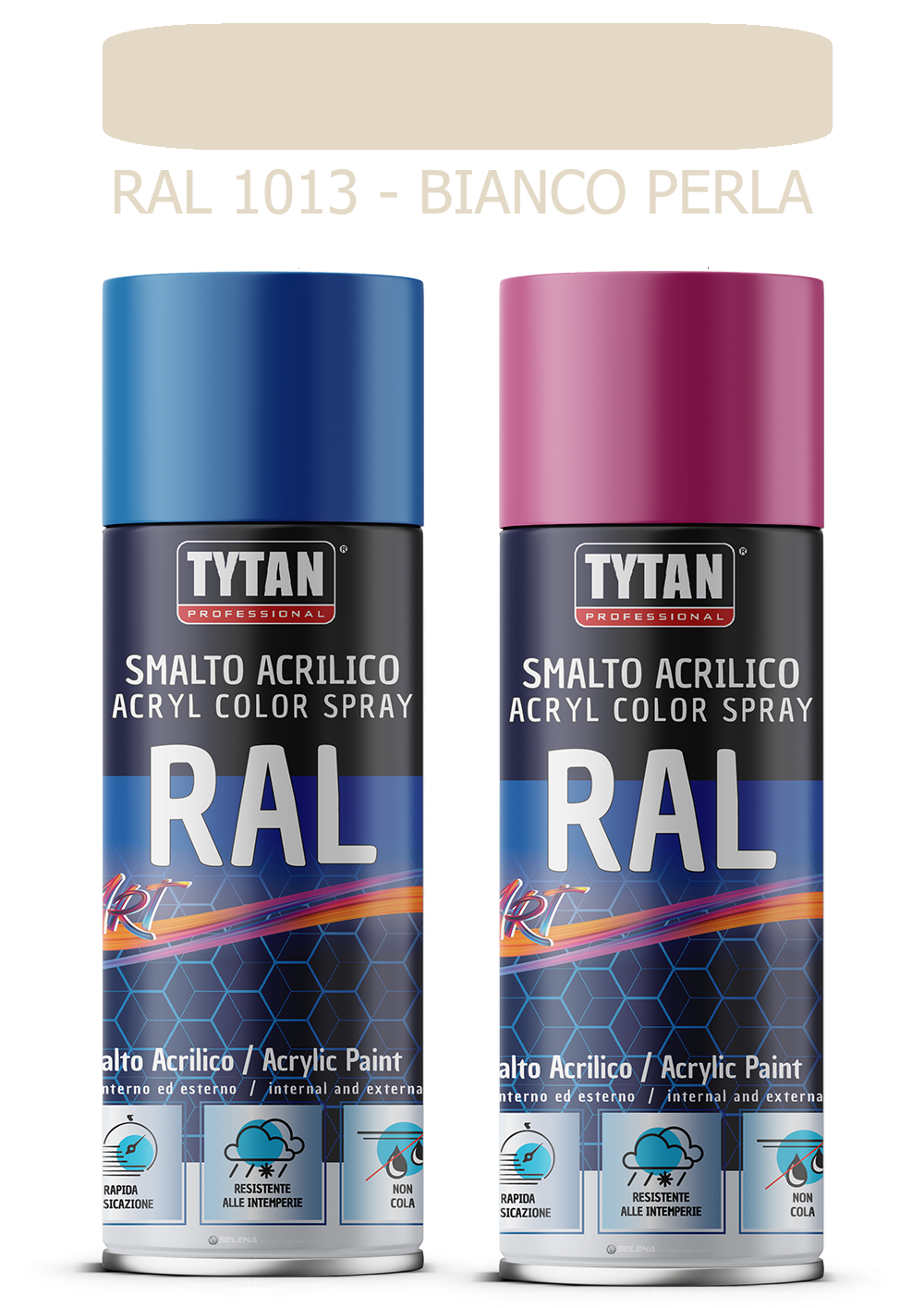 selena italia tytan - smalto acrilico art spray rapida essicazione 400 ml ral 1013 bianco perla - foto 1