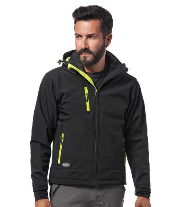 logica professional logica - giacca softshell 4 stagioni slalomcap5 nero/giallo fluo tg. l - foto 1