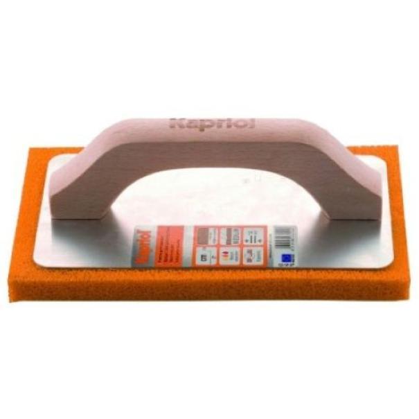 Frattone spugna arancio Kapriol 14x21 cm con manico in legno per edilizia