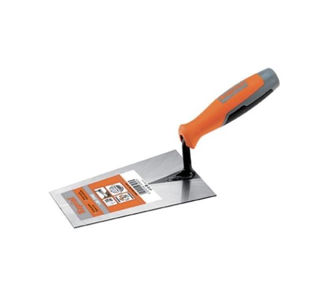 Cazzuola punta quadra acciaio MAC 16 cm con manico Progrip per rifiniture edili
