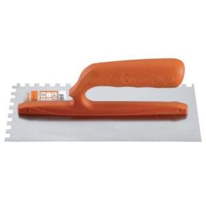 Frattone dentato  denti 8 mm manico pvc 12x28 cm acciaio inox