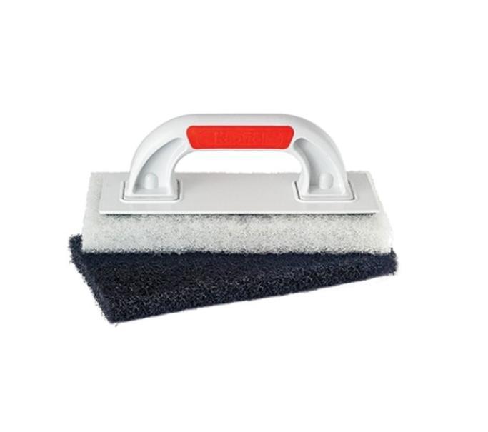 frattone kapriol base velcro tamponi intercambiabili per pulitura superfici frattone kapriol in plastica abs con impugnatura ergonomica e tamponi bianco e nero per pulizia superfici edili
