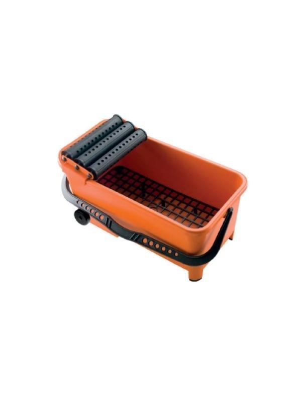 vaschetta lavaggio plastica 20 litri con griglia ergonomica Kapriol per cantieri e pulizie professionali
