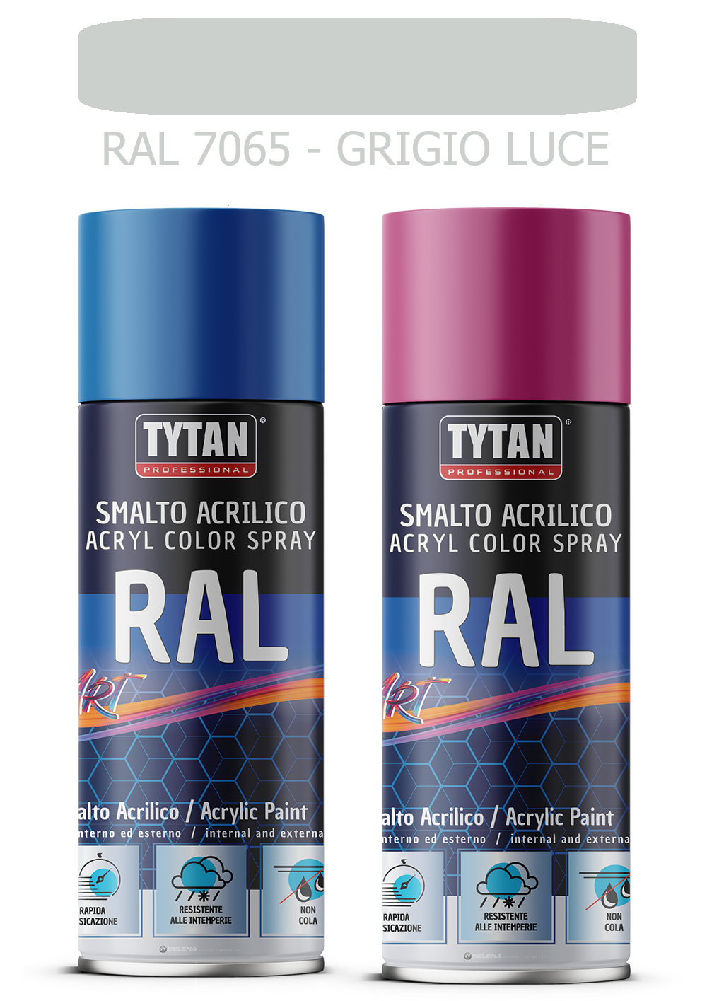 selena italia tytan - smalto acrilico art spray rapida essicazione 400 ml ral 7065 grigio luce - foto 1
