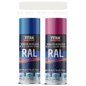 Tytan - smalto acrilico art spray rapida essicazione 400 ml ral 9003 bianco segnale