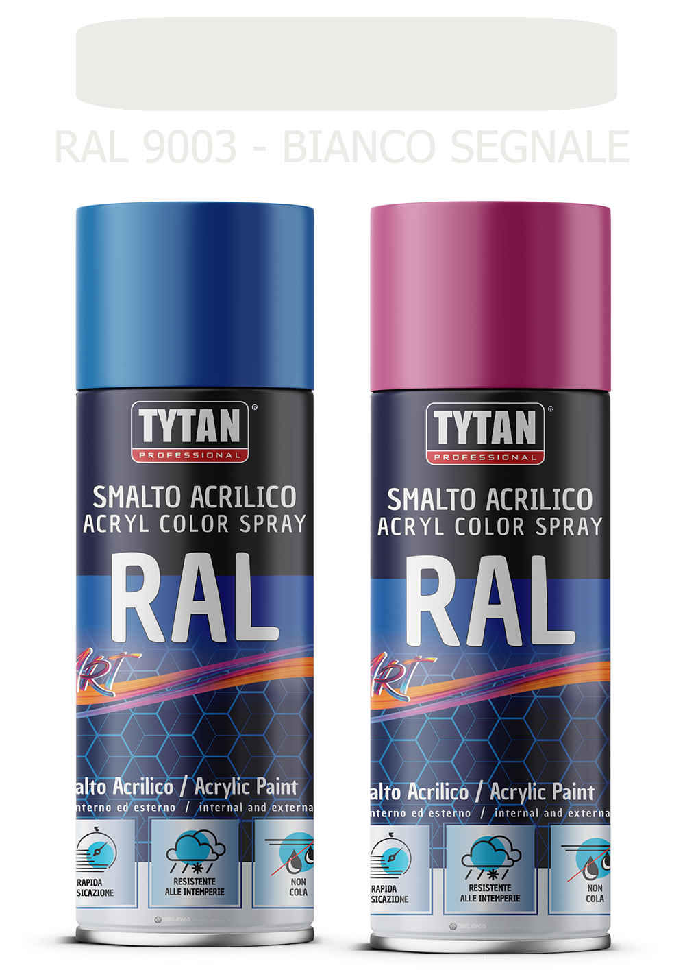 selena italia tytan - smalto acrilico art spray rapida essicazione 400 ml ral 9003 bianco segnale - foto 1