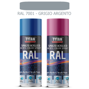 Tytan - smalto acrilico art spray rapida essicazione 400 ml ral 7001 grigio argento