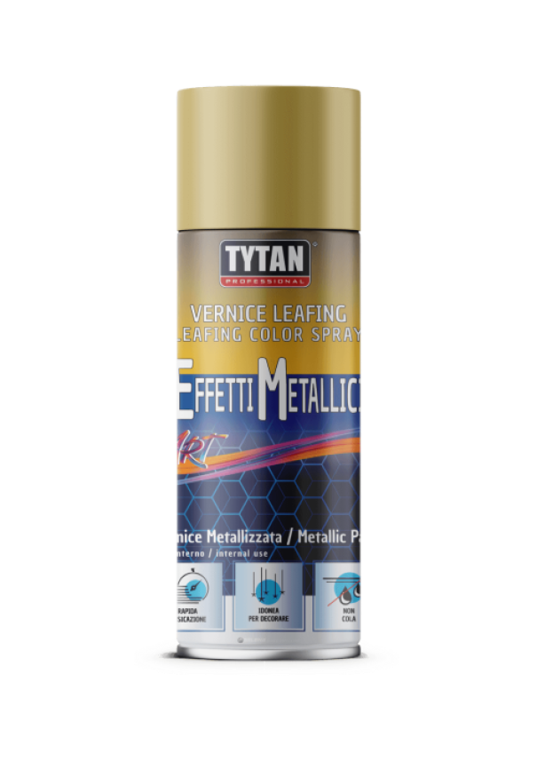 Vernice spray metallizzata oro pallido Tytan Selena Italia 400 ml per decorazioni interne effetto metallico brillante