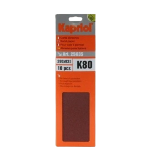 Carta abrasiva  k80 grana media confezione 10 pezzi 280x83 mm