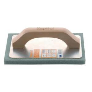 Frattone con spugna grigia  40x7 cm manico in legno rettangolare