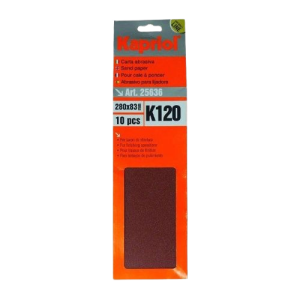 Carta abrasiva  k120 grana fine confezione 10 pezzi 280x83 mm