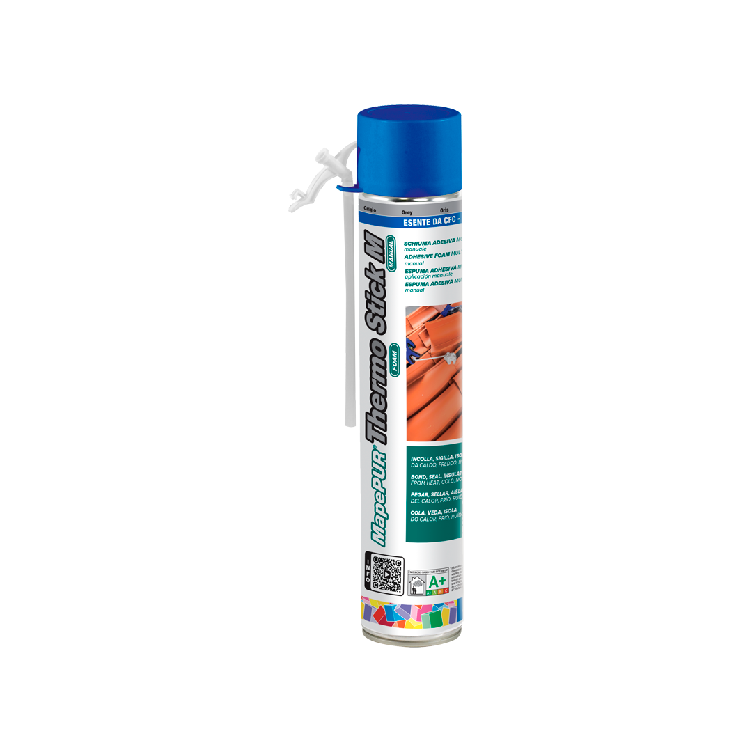 schiuma poliuretanica mapei mapepur thermo stick m grigia 750 ml per incollaggio e riempimento