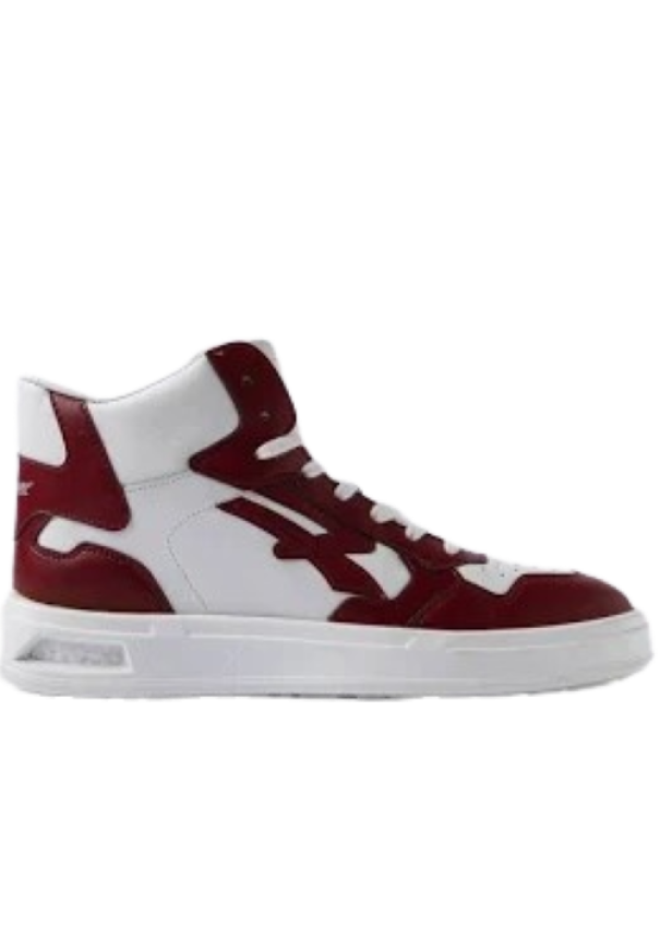 scarpa antinfortunistica Upower Kalysta alta OB SR taglia 42 vista laterale colore bianco e rosso