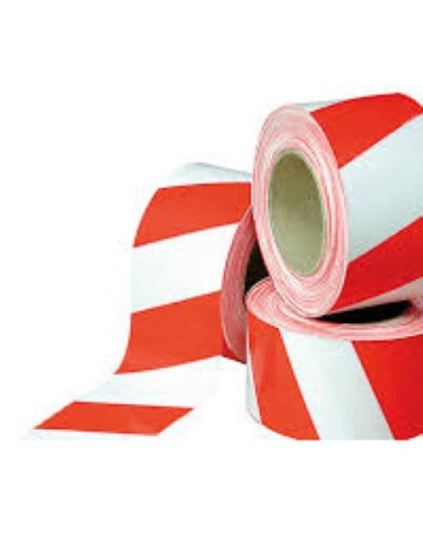 Nastro segnaletico bianco rosso MAC 70 mm x 200 m con dispenser per delimitazione aree