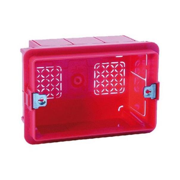 scatola da incasso rettangolare in pvc rossa 3 posti DFL per impianti elettrici
