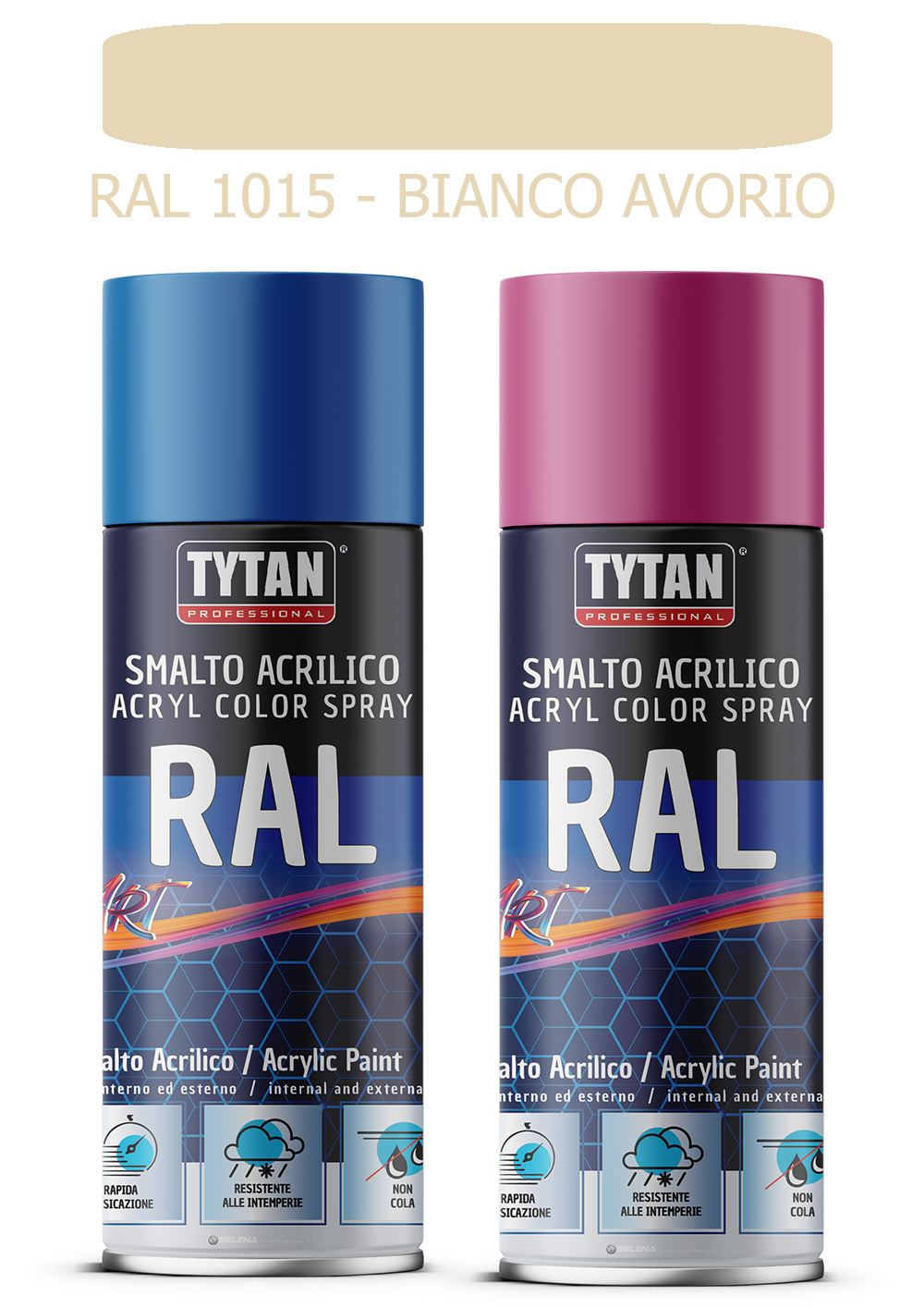 selena italia tytan - smalto acrilico art spray rapida essicazione 400 ml ral 1015 bianco avorio - foto 1