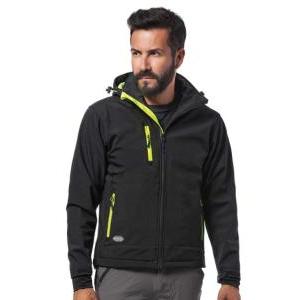 Logica - giacca softshell 4 stagioni slalomcap5 nero/giallo fluo tg. s