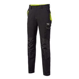 Logica - pantaloni invernali 4 stagioni stretch nero/giallo fluo tg. s