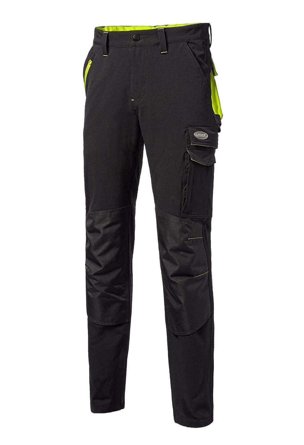 logica professional logica - pantaloni invernali 4 stagioni stretch nero/giallo fluo tg. s - foto 1