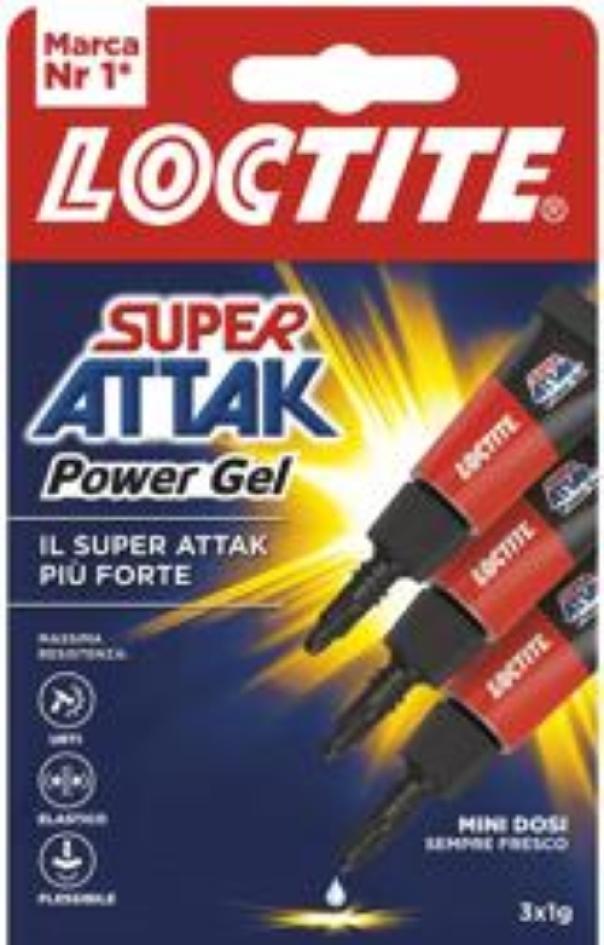 confezione colla gel DFL Super Attak Power Flex triplo tubetto per incollaggi resistenti