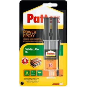 Adesivo epossidico bicomponente pattex power epoxy saldatutto mix 28 g