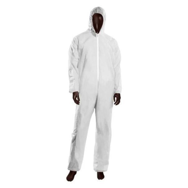 Tuta protettiva monouso DFL in PLP bianca taglia 2XL per uso professionale