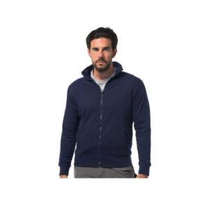 Sanpolo – felpa policotone monocolore blu navy con zip lunga tg. l