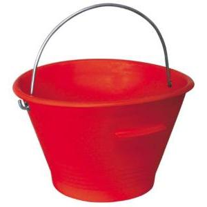 Secchio per muratore in pvc  caldarella rossa capacità elevata manico metallico