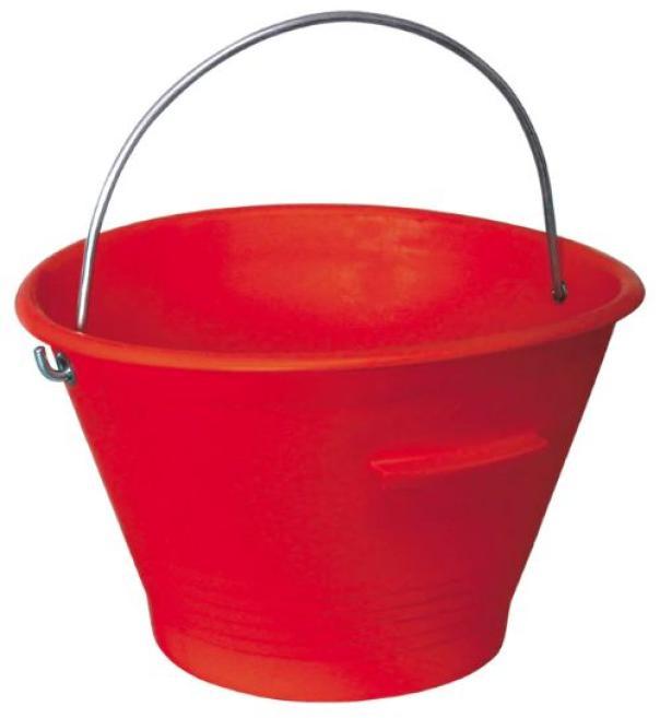 Secchio per muratore in PVC rosso con manico metallico DFL per edilizia