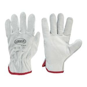 Logica – 103es guanti in pelle crosta bianchi tg. 9