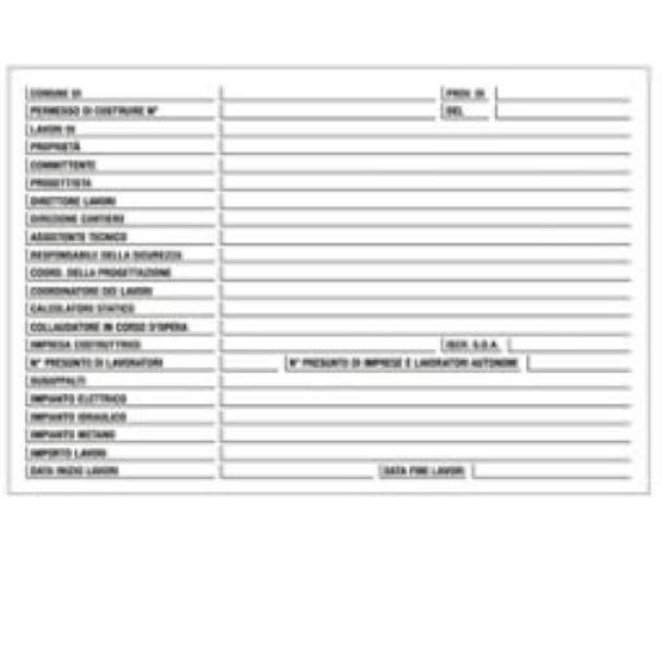 cartello concessione edilizia polionda 60x40 cm per cantieri edili superficie scrivibile resistente