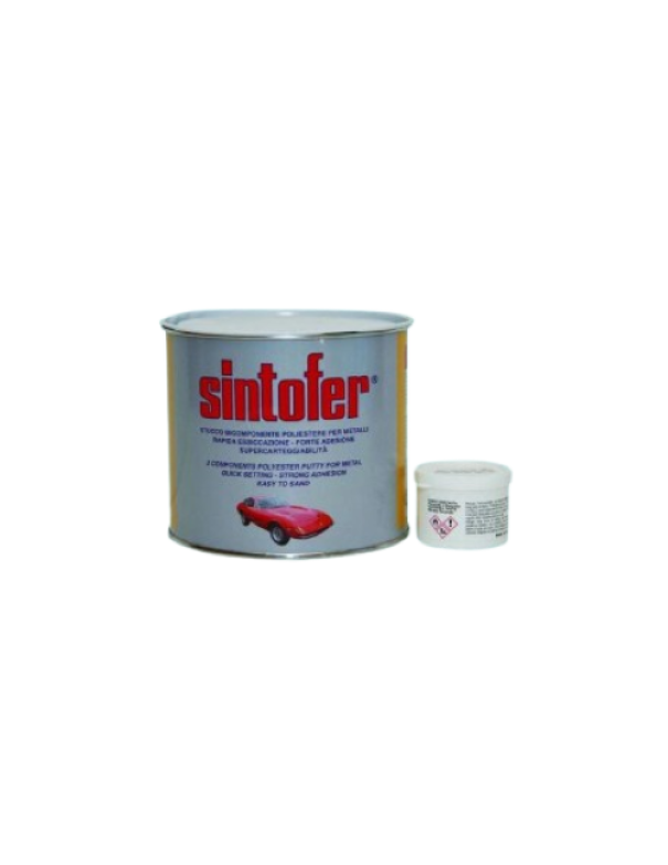 Stucco bicomponente per carrozzeria DFL Sintofer grigio 750 ml con catalizzatore