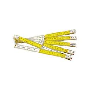 Metro pieghevole in legno con rivetto  doppio colore bianco giallo