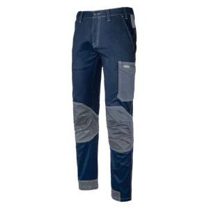 Pantalone tecnico da lavoro multitasche  taglia s blu grigio rinforzato