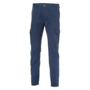 Logica - pantaloni estivi cotone stretch comodi e resistenti lycra blu c/tasconi tg. 52